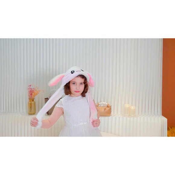 Animal Hat with Moving Ears Pop Up Beating Plush Cosplay Dress Up Gift for Kids - Picture 8 of 9